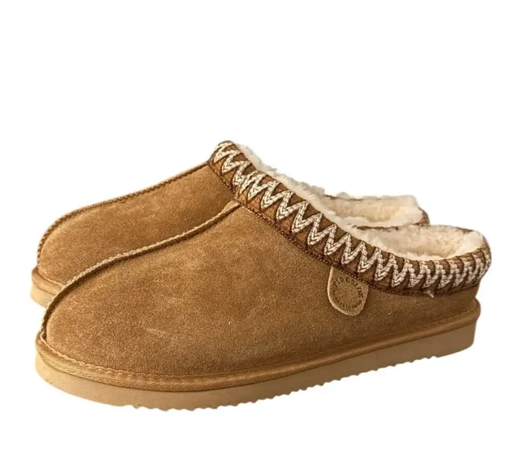 Fireside Dearfoams Grafton Genuine Shearling Suede Clog Slippers 12